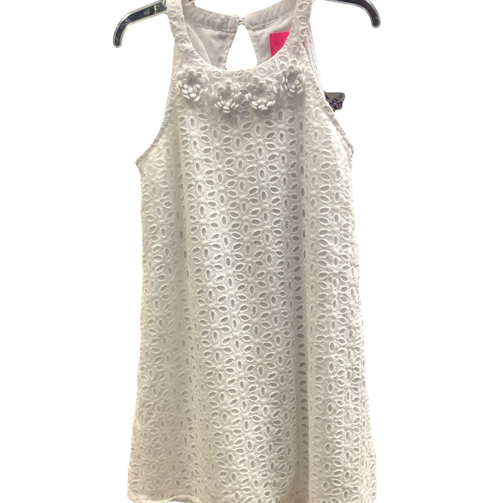Lilly Pulitzer White Lace Floral Halter Dress